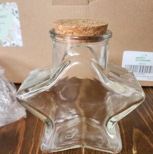 Star-Shaped Glass Jar with Cork Lid